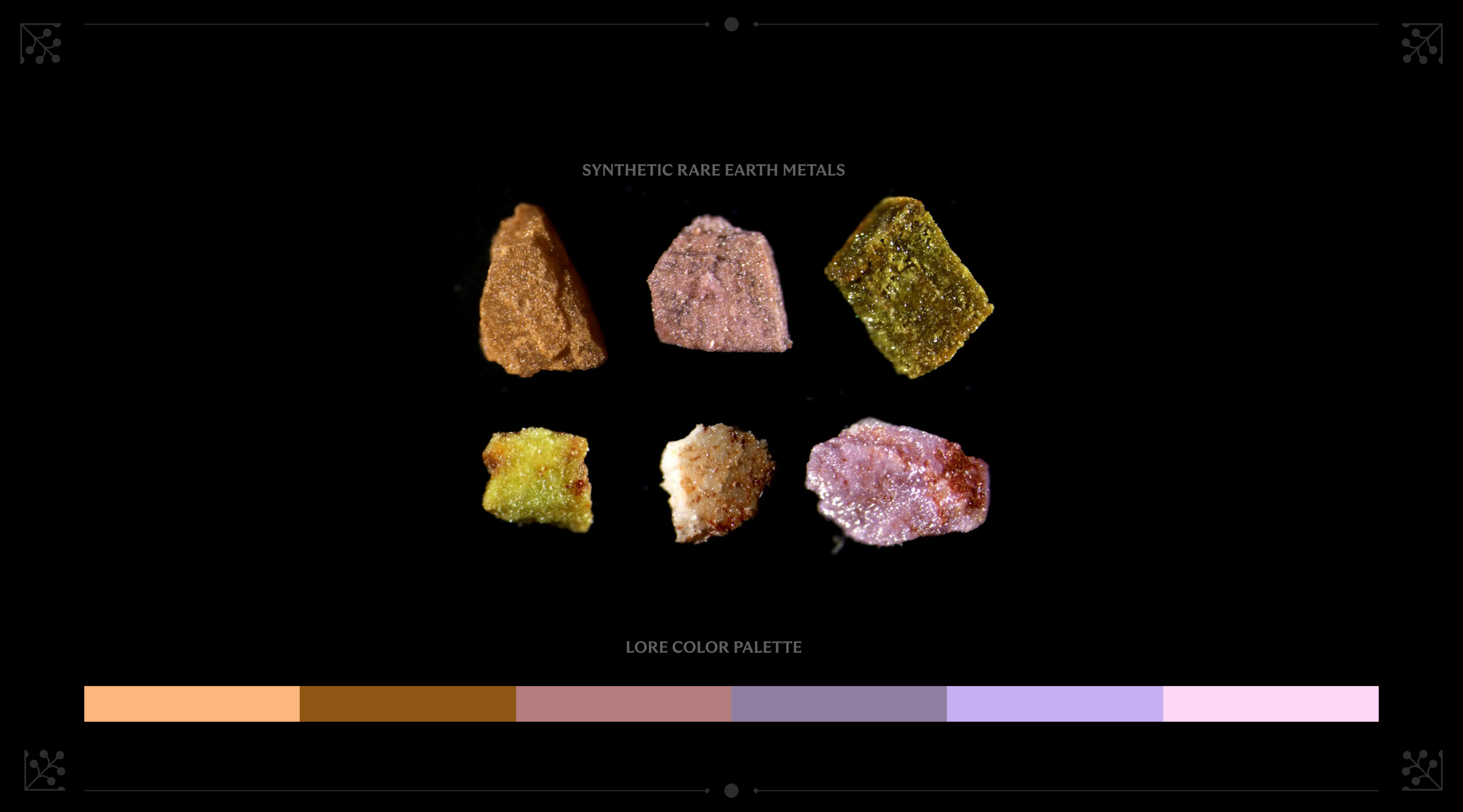 Color palette based on synthetic rare earth metals